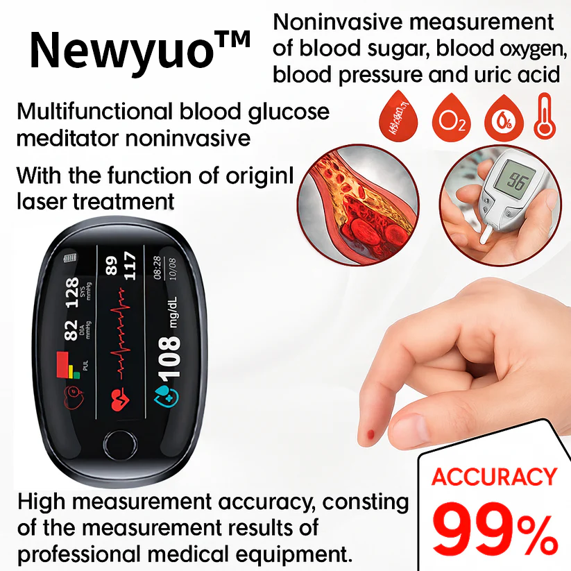 3-v-1 zdravotný monitor Bezbolestné meranie – extrémne rýchle výsledky – presné sledovanie ✅ Cukor v krvi ✅ Tep srdca ✅ Kyslík v krvi Všetko v jednom ✅👩⚕️