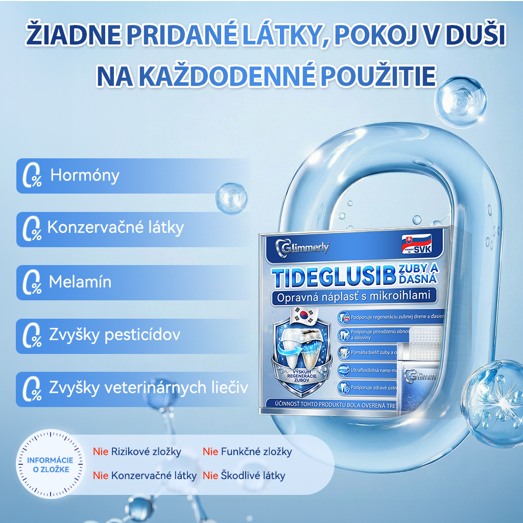 🦷𝐆𝐥𝐢𝐦𝐦𝐞𝐫𝐥𝐲® Tideglusib zuby a dasna Opravná náplasť s mikroihlami  | Pokročilé zubné pásiky s aktiváciou kmeňových buniek (obnova skloviny a dentínu • posilnenie ďasien • odstránenie zubného kameňa a zápachu • zastavenie citlivosti zubov)) 🎁
